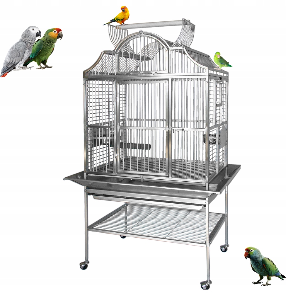 Levně 3224SS Nerezová klec pro papoušky, vnitřní a venkovní použití 101x81x157cm