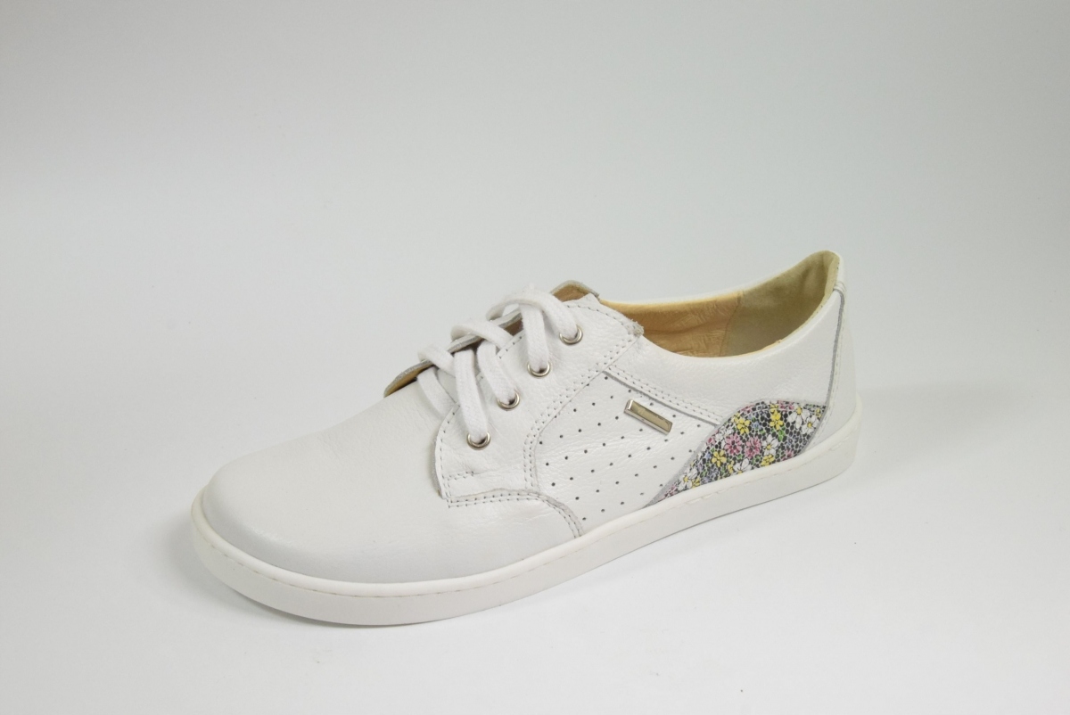 Amulet 435 13-35 Barefoot półbuty damskie sznurowane białe roz.39