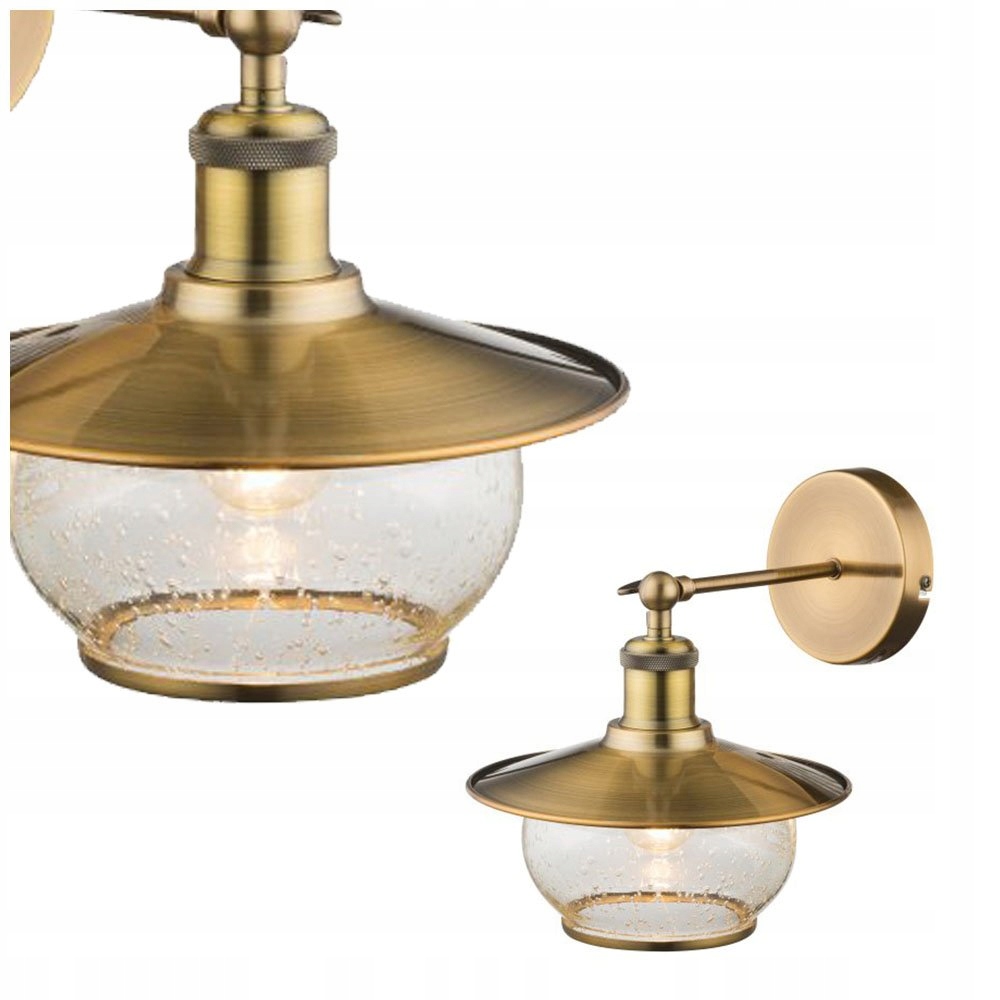 Nástěnná lampa Nevis bronzová vintage 60W kov-sklo E27 Globo