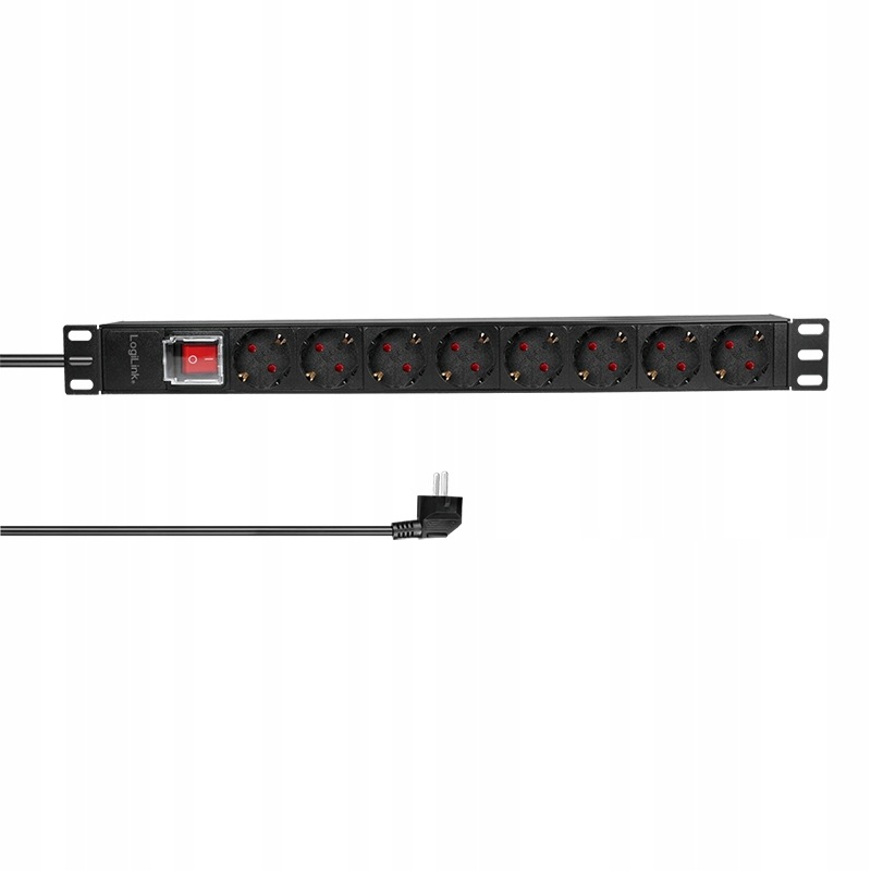 Zásuvková lišta 19 Rack 8 zásuvek Pdu 1U s vypínačem Cee 7/3 Logilink