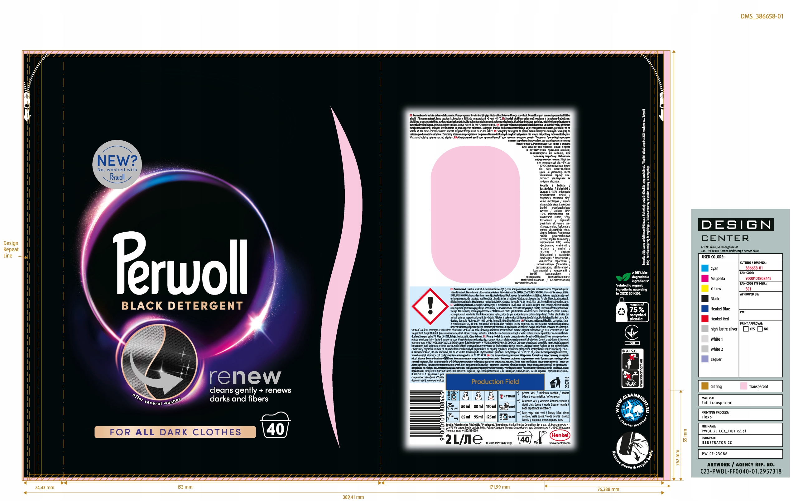 Levně Perwoll Renew Black 2000 ml 40 praní