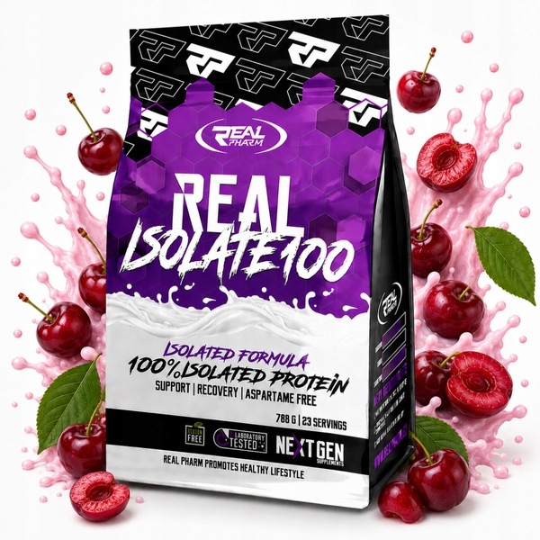 Bílkovina Wpi Izolát doplněk stravy Real Pharm Real Isolate 100 700 g Třešňový Jogurt