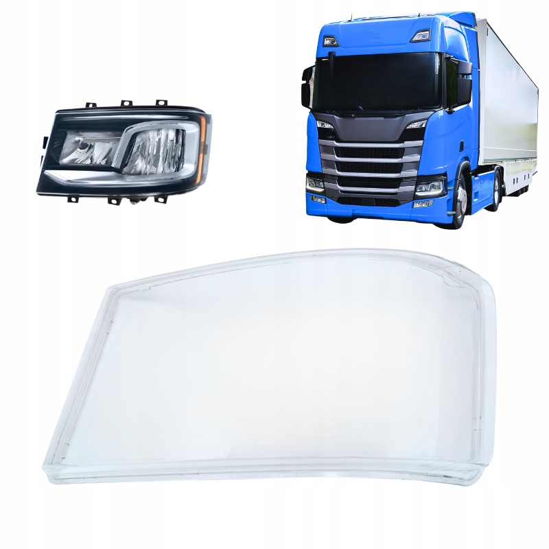 Sklo lampy automobilového světlometu pro Scania S R G P 2016 Levé