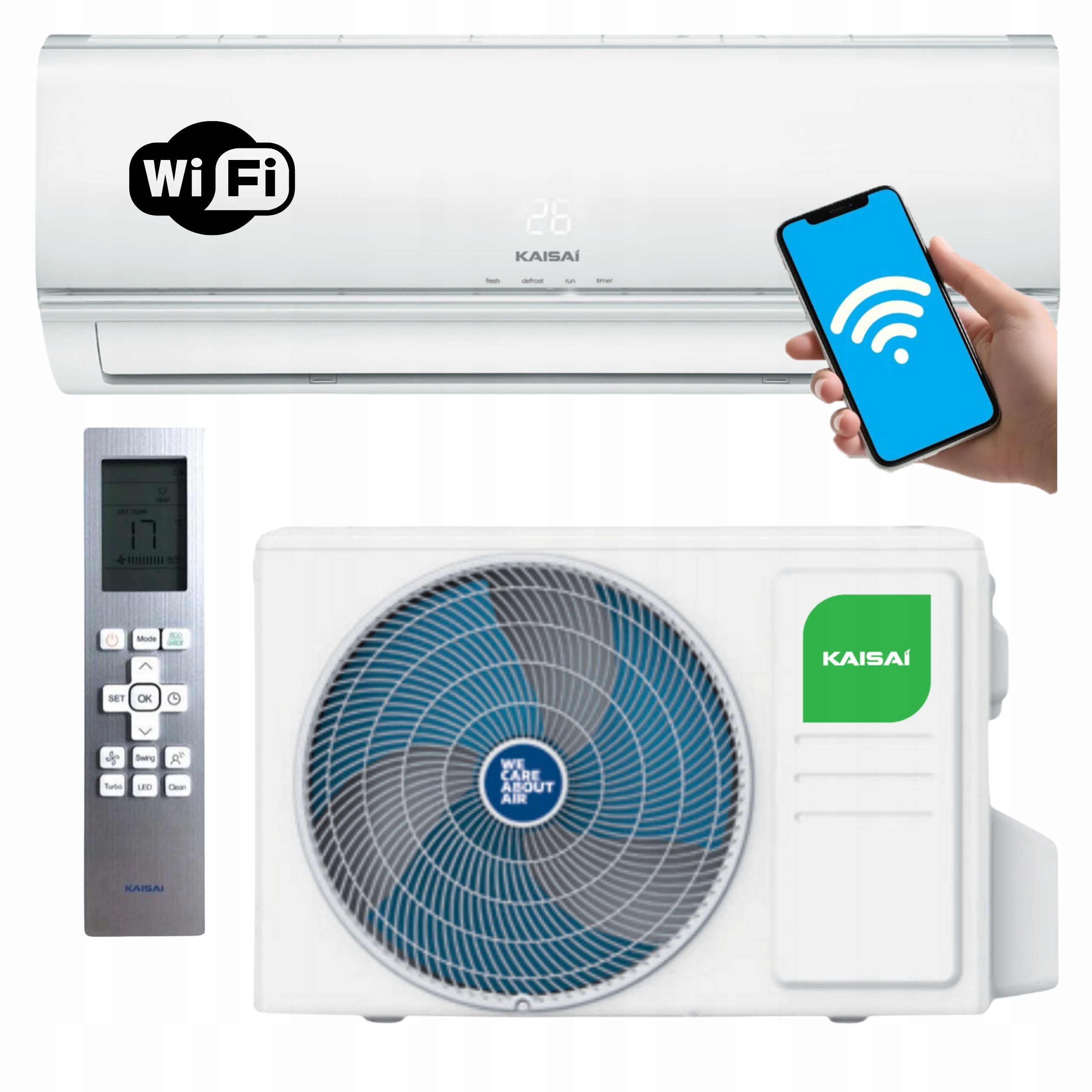 Klimatizace Kaisai Eco 2,6 kW Wifi pro Domácnost Topení Klimatizace Na Stěnu