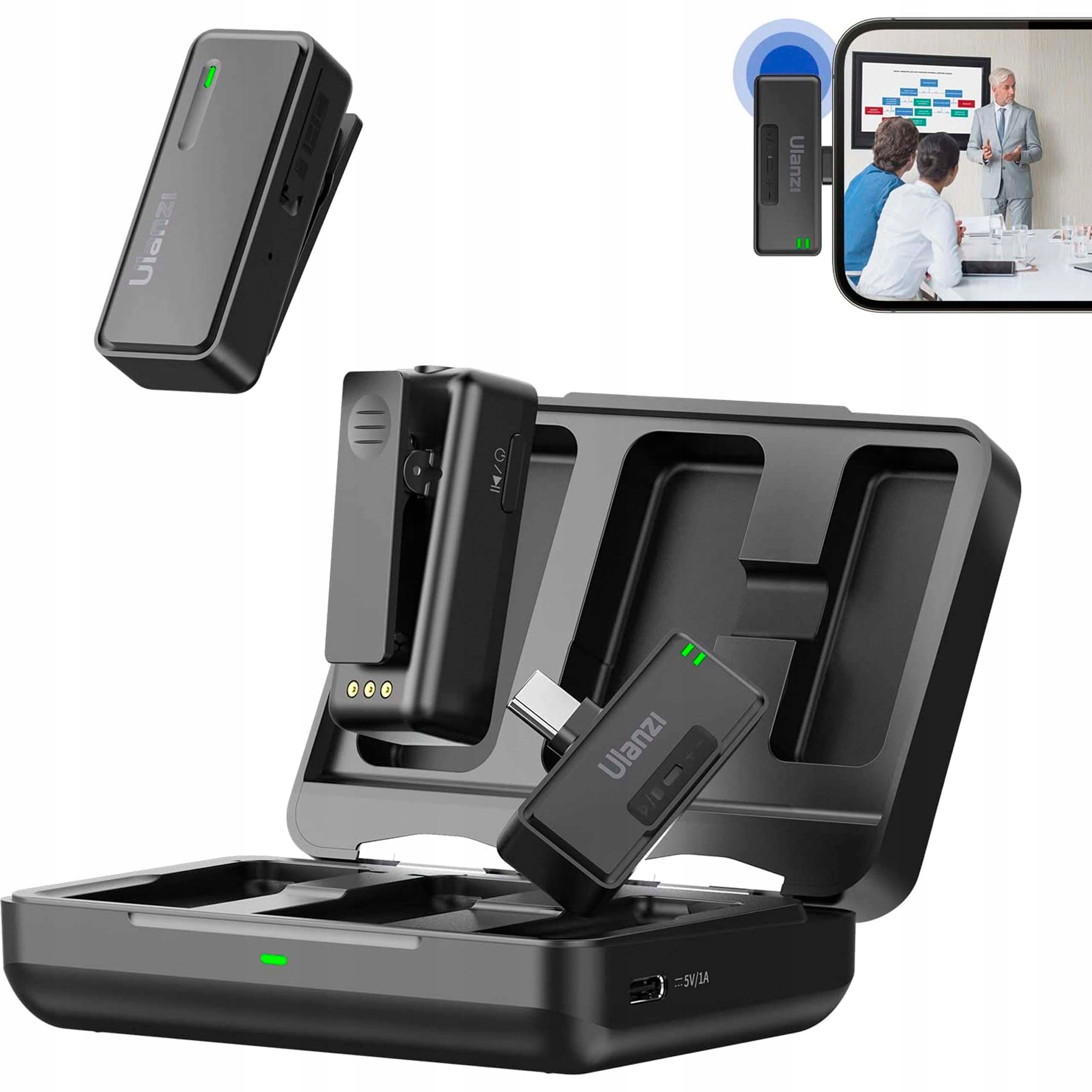 

2x Mikrofon Bezprzewodowy Krawatowy Telefonu Usb C