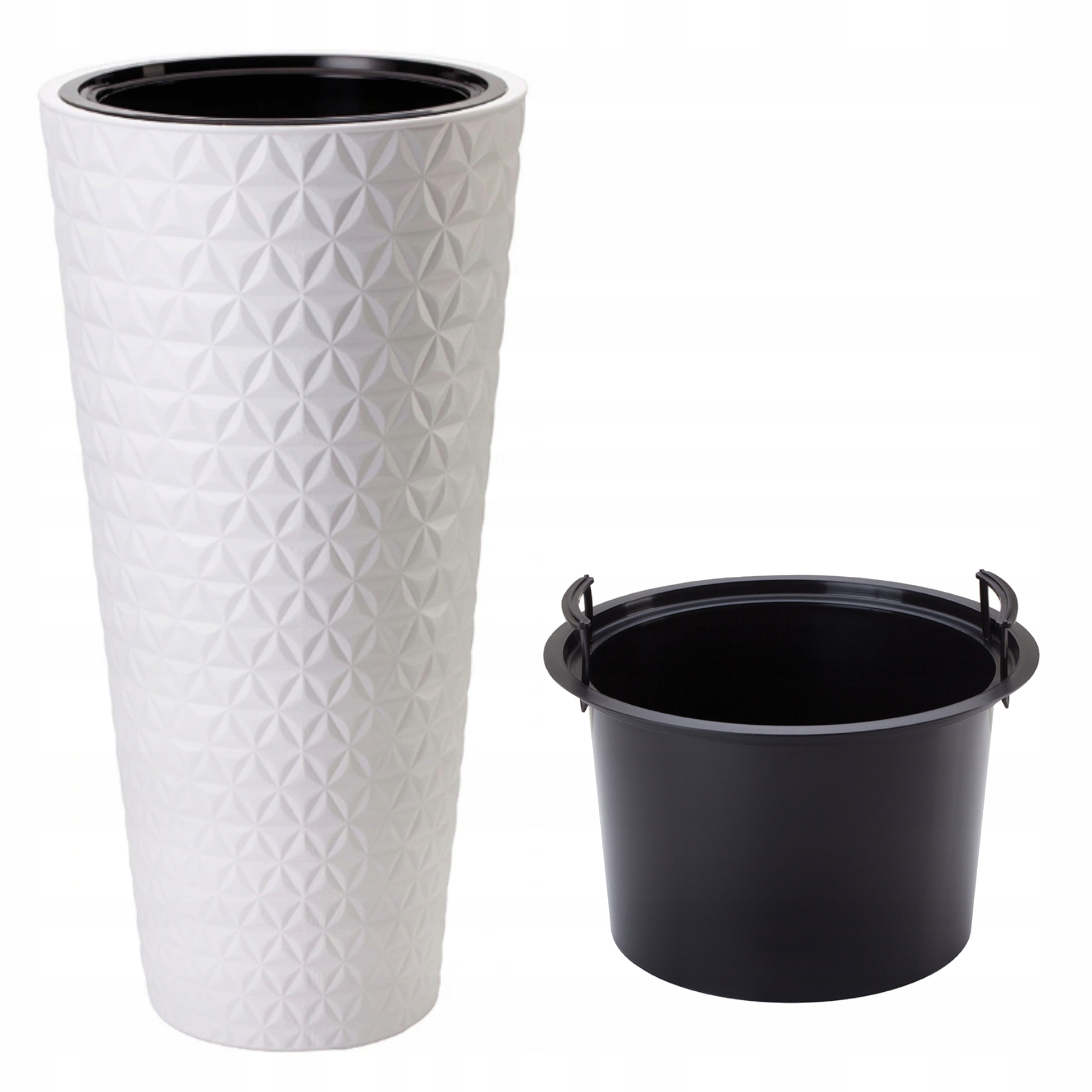 DONICA Z WKŁADEM DIAMENT SLIM 30 wys.56cm BIAŁA