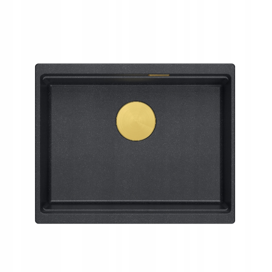 Quadron Logan 100 Dřez 1-komorový 59,5x45,1x21,5 cm Černý Sifon