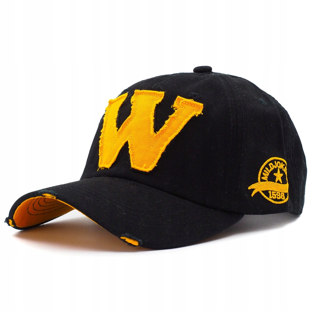 

Czapka Z Daszkiem "w" Czarna Retro