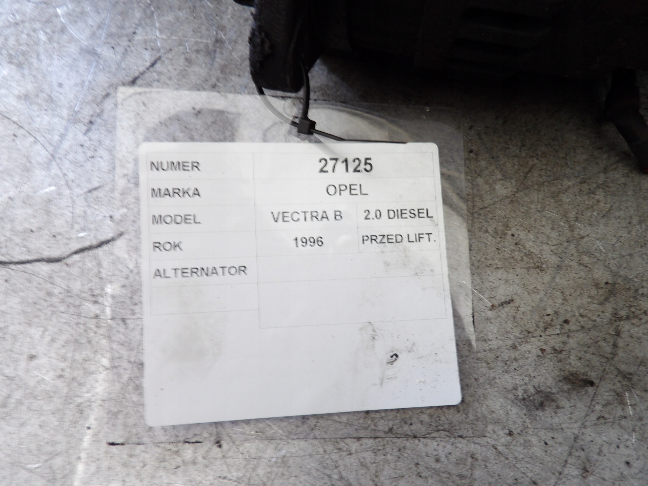 Opel Vectra B 2,0 diesel alternator LR1100501B