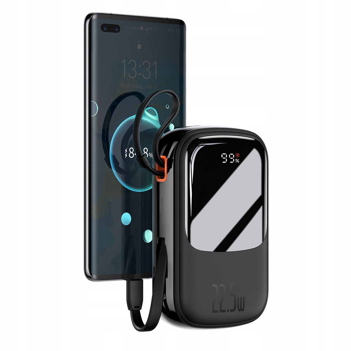 BASEUS SZYBKI POWER BANK 20000MAH 22.5W Z KABLEM USB-C TYPE-C PD BEZPIECZNY