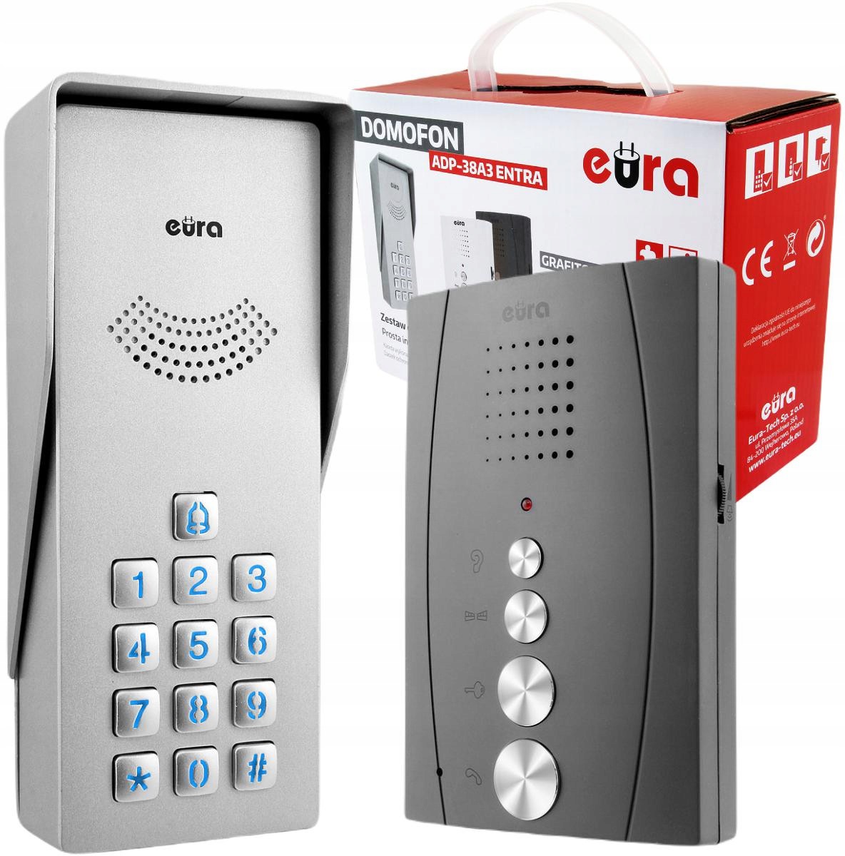Domofón Eura ADP-38A3 Entra grafitový
