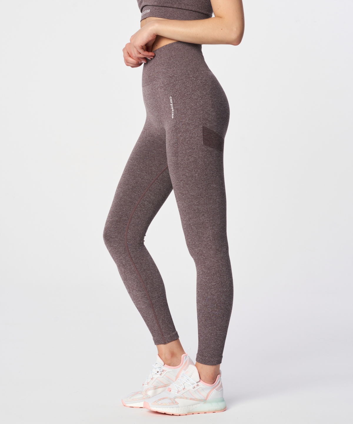 Legginsy długie sportowe Carpatree Allure Seamless Brown Melange S