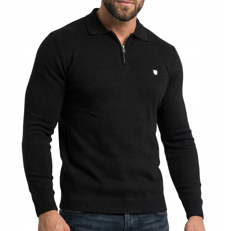 Polo svetr Cipo Baxx Jemný zip Elegance