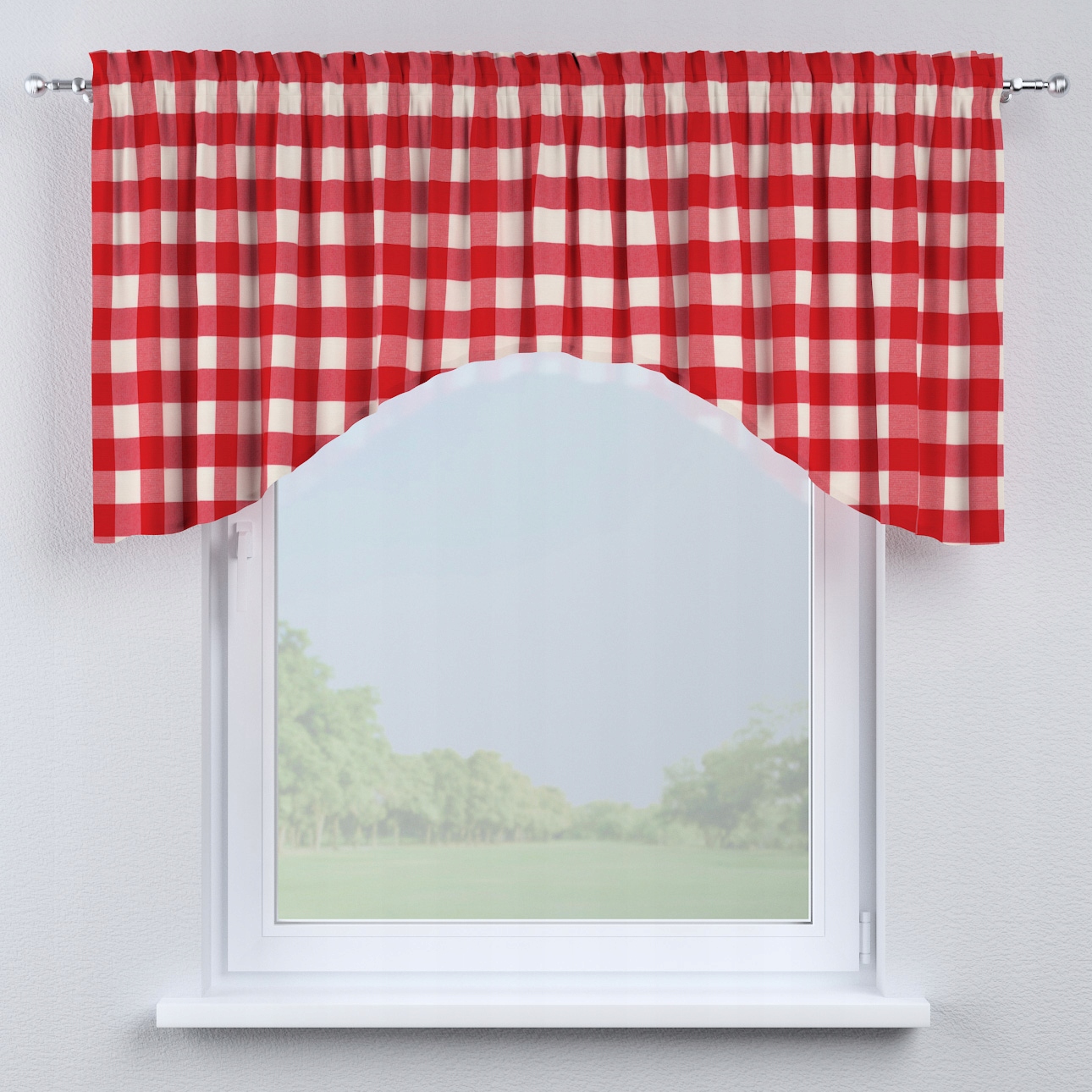 Dekoria Lambrekýn oblouk 250x75 odstíny červené