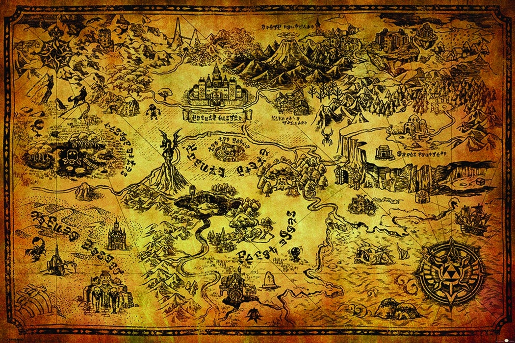 

The Legend Of Zelda Hyrule Map plakat