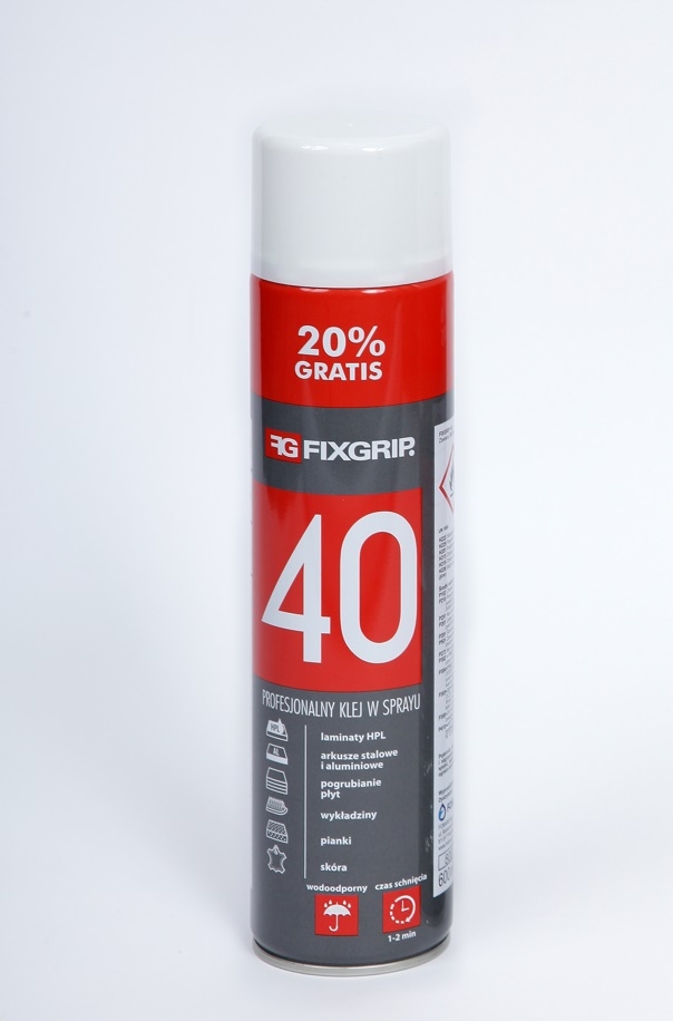 KLEJ SPRAY 600ml FIXGRIP 40 DO PODSUFITÓWKI BOCZKI SPRAY PROFESJONALNY
