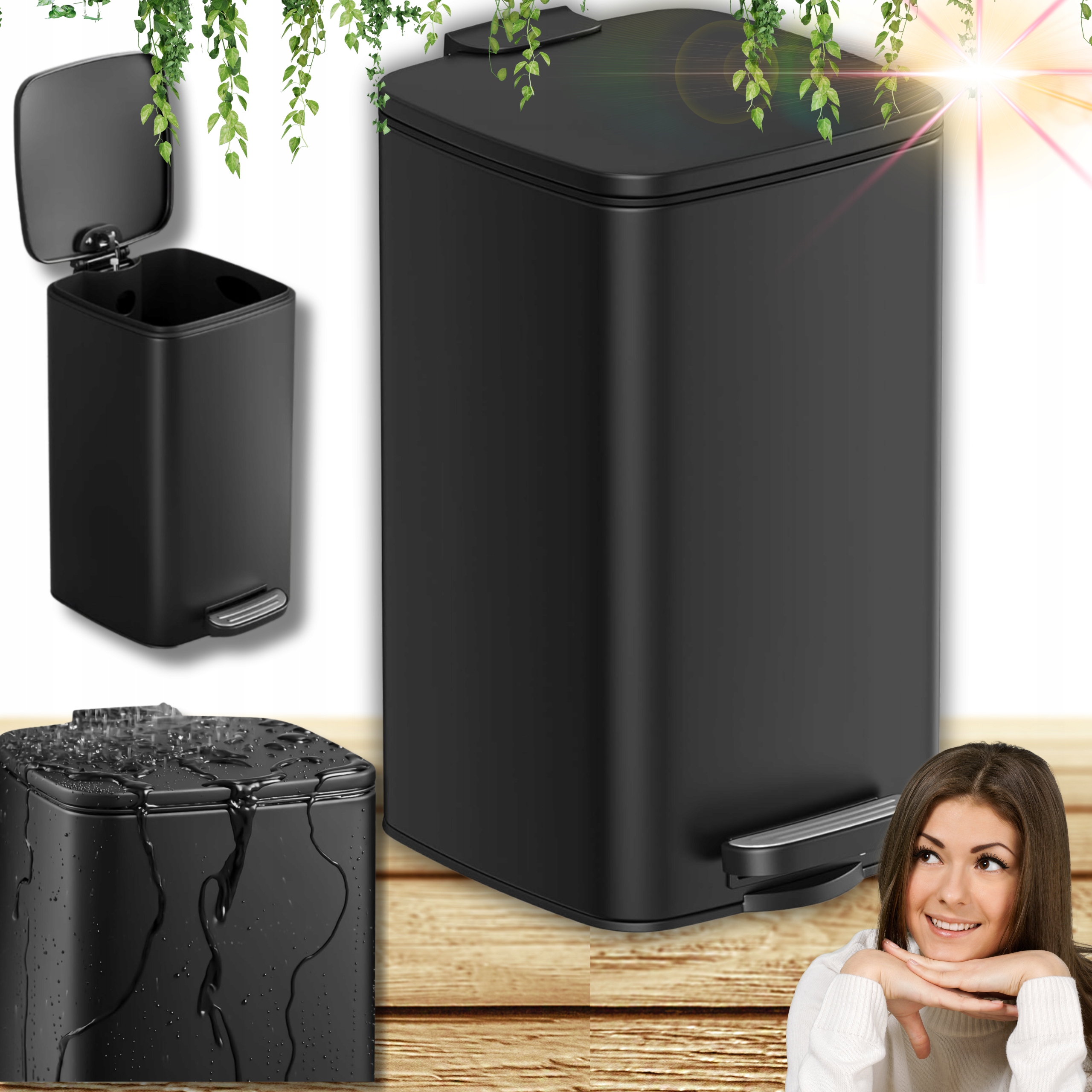 Koš Kontejner Organizér Na Odpadky Kuchyňský Koupelnový Odpad S Pedálem!