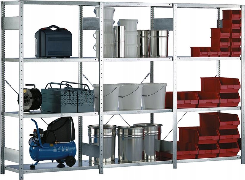 Kovové police 100×40 cm 2 ks, oceľové, skladovacie, pre regály, pozinkované