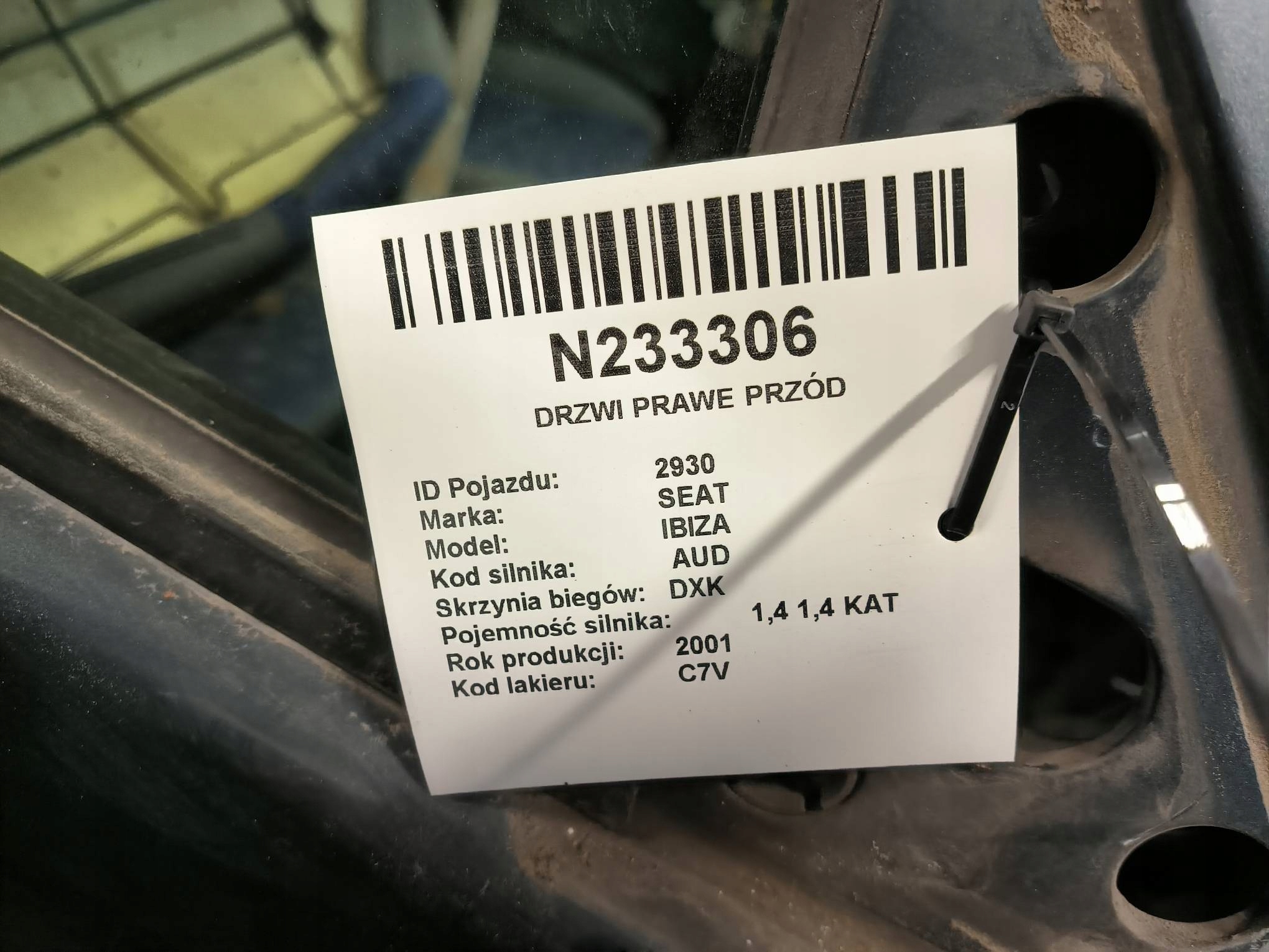 Tür rechts vorne LC7V SEAT IBIZA