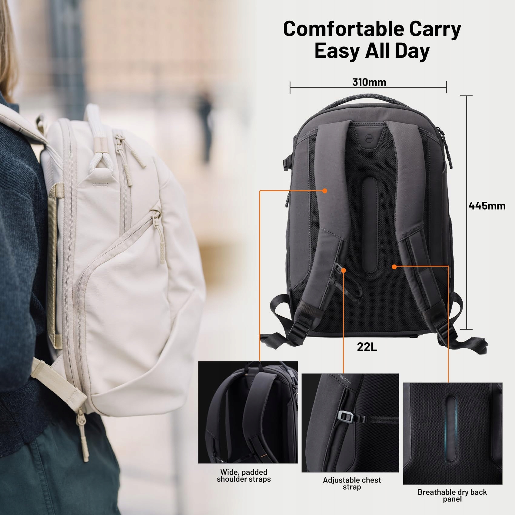 PGYTECH OneGo Lite 22L Waterproof Camera & 16" Laptop Backpack — miniatura 5