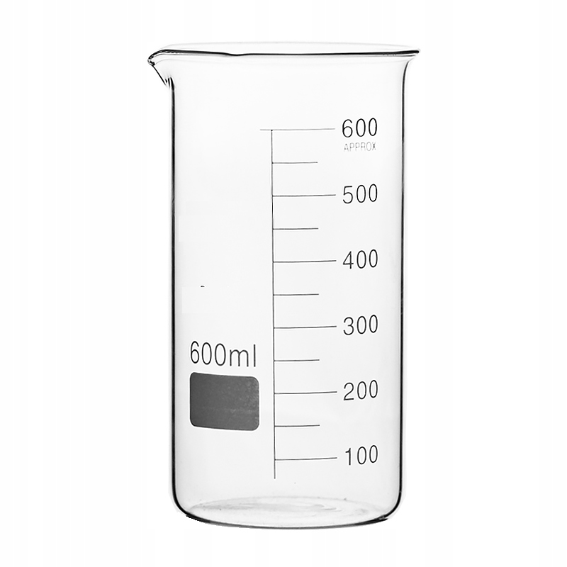 

Zlewka Wysoka 600 ml Szklana Boro 3.3 Podziałka