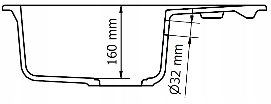 ZLEW GRANITOWY KUCHENNY KRÓTKI OCIEKACZ 1-KOMOROWY W ZESTAWIE SYFON Marka Moderno