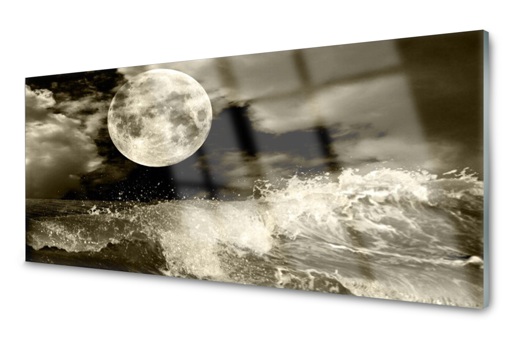

Panel szklany do kuchni Noc Księżyc 125x50