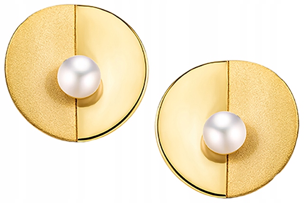 Zlaté Náušnice Perly Náušnice Stříbro 925