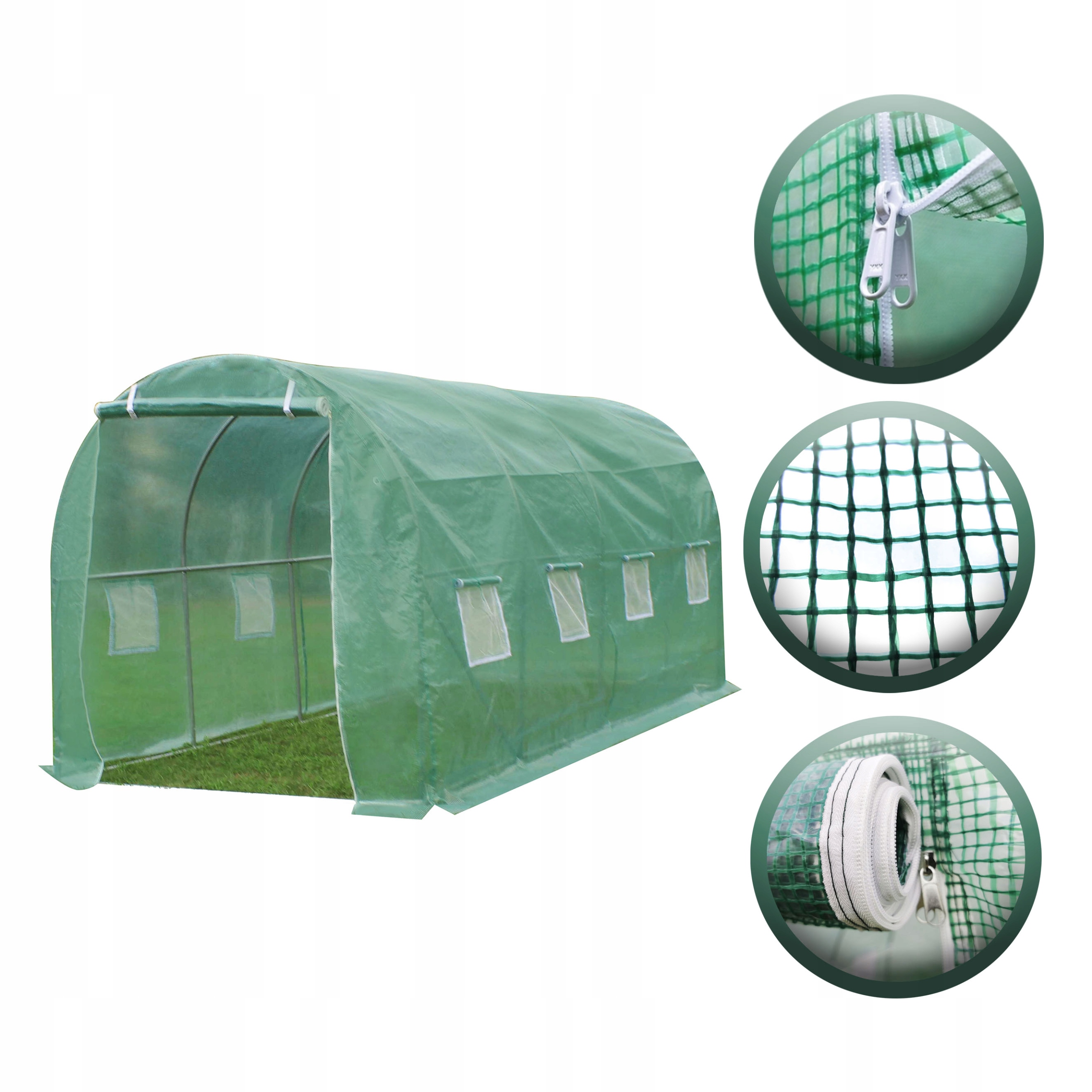 FOLIA ZAMIENNA NA TUNEL FOLIOWY 4x2,5 10m2 ZIELONA SAMA FOLIA SOLIDNA GRUBA EAN (GTIN) 5906269343047