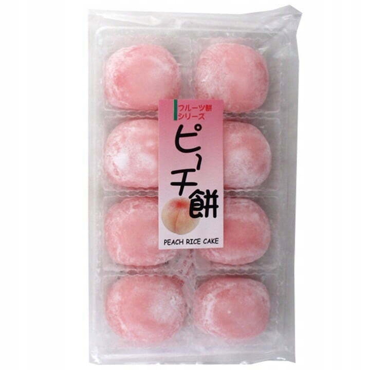 

Japońskie ciasteczka ryżowe Mochi brzoskwinia 210g