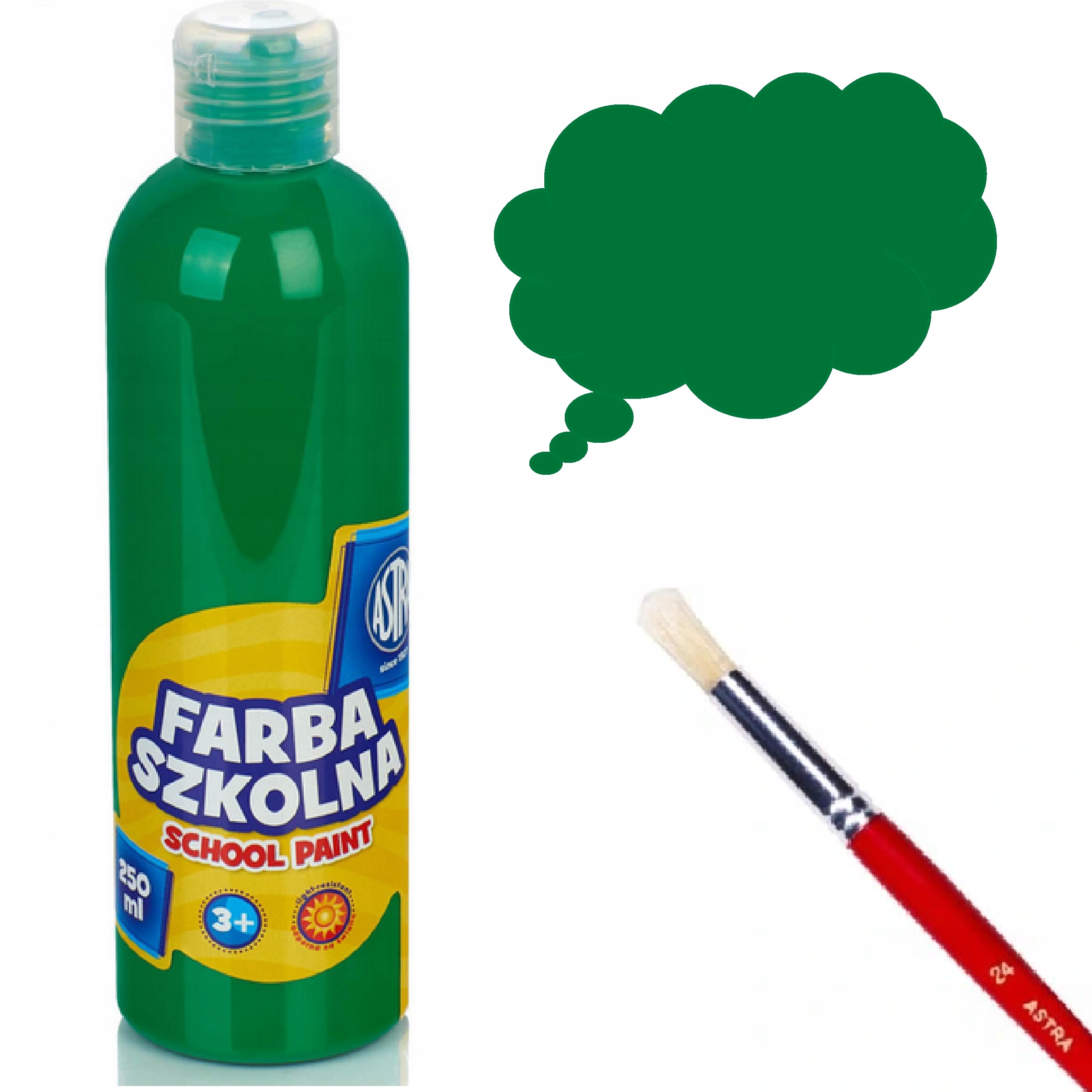ASTRA FARBA, FARBY PLAKATOWE W BUTELCE ZIELONA JASNA 250ML