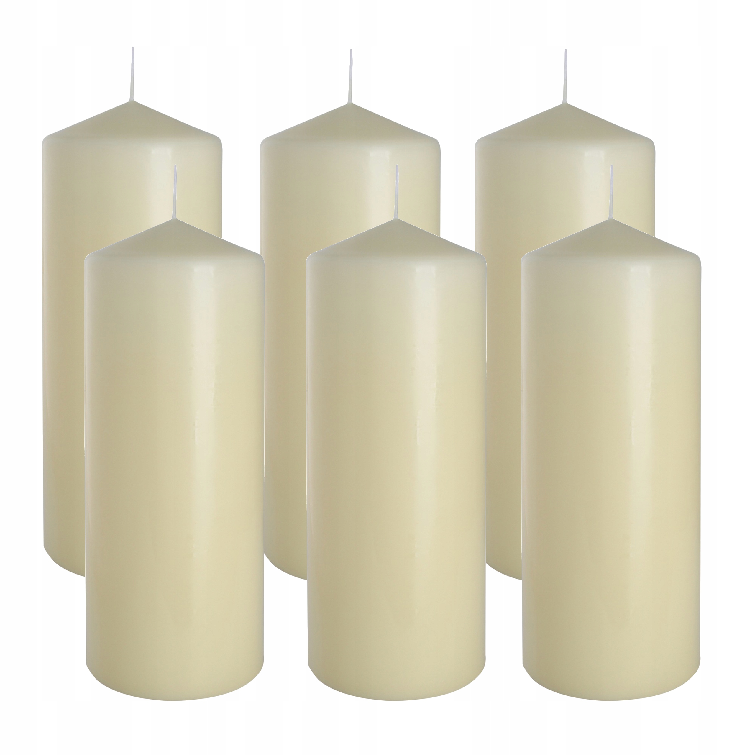 

Świeca walec ecru 90h wys. 20 cm śr. 8cm 6 sztuk