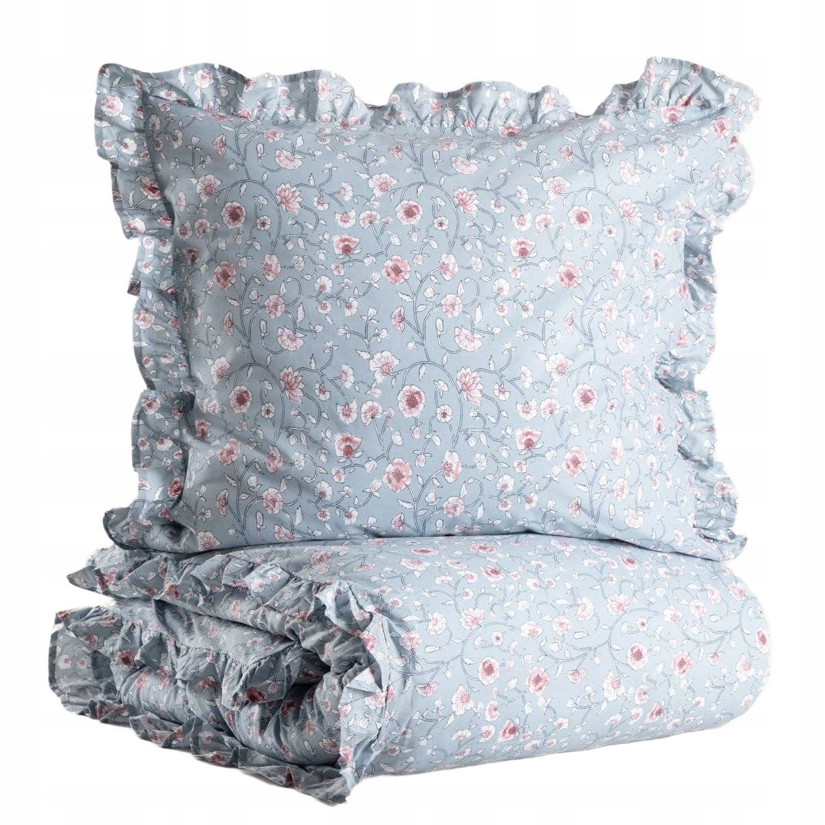 Pościel Julia bawełniana z falbanką 140x200 1*70x80 cm Homla