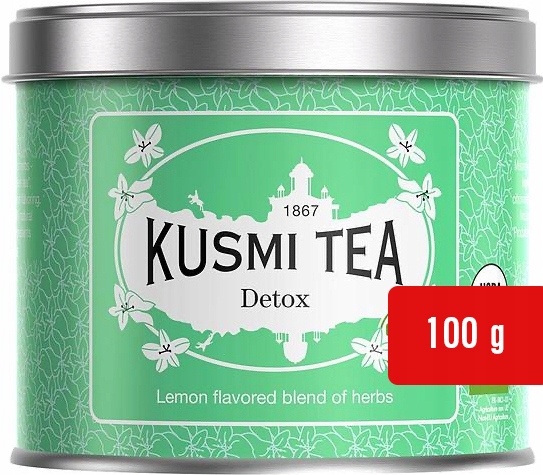 Levně Čaj Kusmi Tea Green Detox Zelené Mate Citrony Čistící Detoxikační přípravek