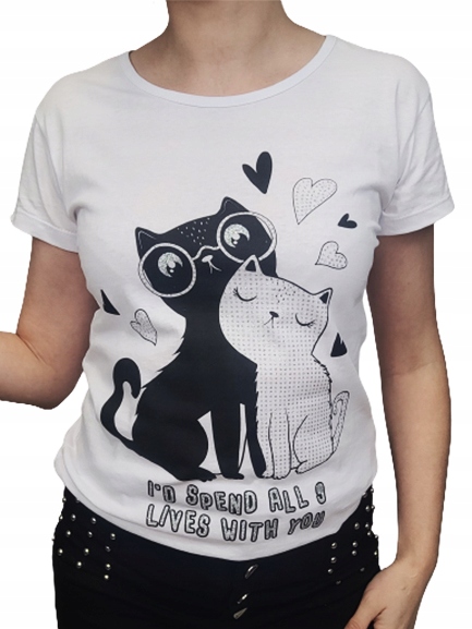 

4 Kolory T-shirt Turecka bawełna M-XL Kotki