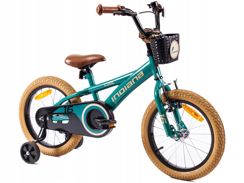 Rower dziecięcy Indiana Cool 16 cali dla chłopca Zielony
