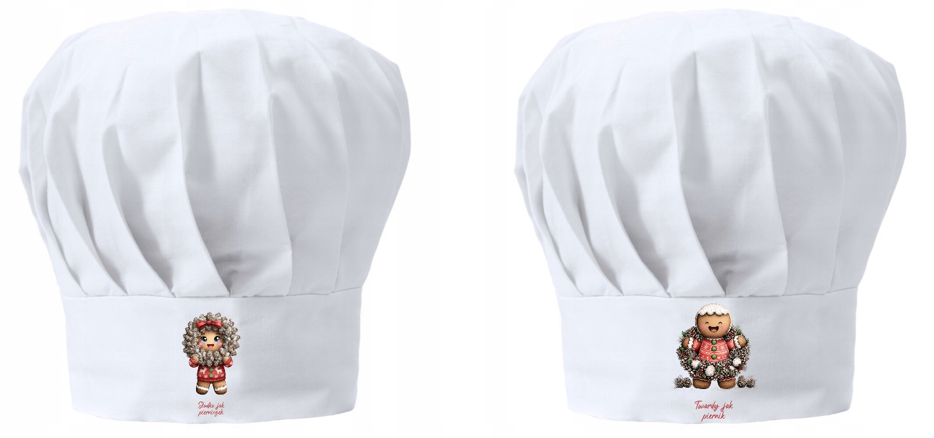 Kuchařská čepice x2 pro pár Sladká jako perníček Tvrdá jako perníček