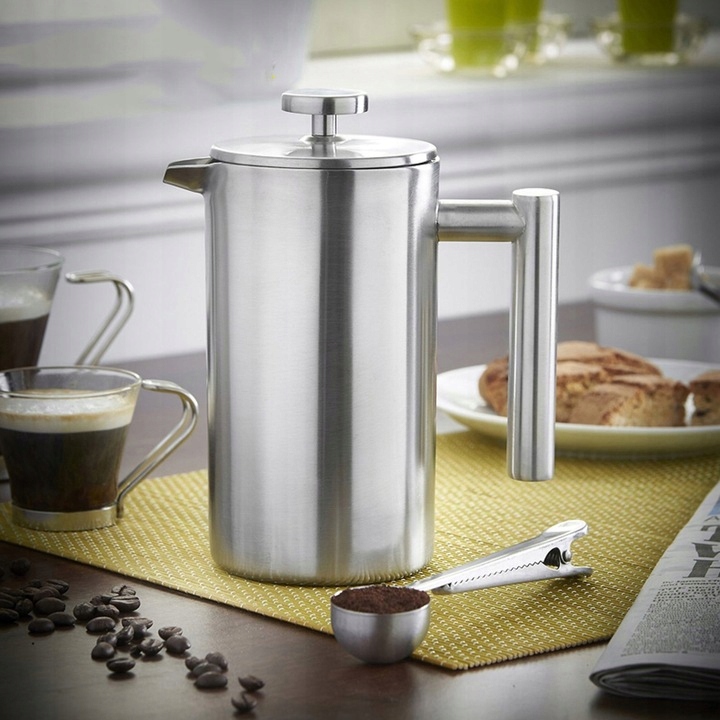 ZAPARZACZ DZBANEK DO PARZENIA KAWY HERBATY ZIÓŁ STALOWY 1L FRENCH PRESS Pojemność 1000 ml