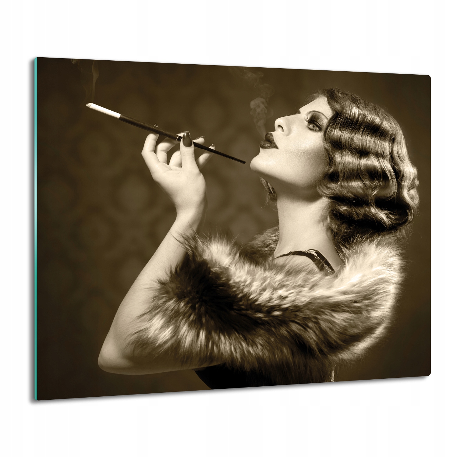 skleněný kryt ze skla Žena v retro stylu 60x52