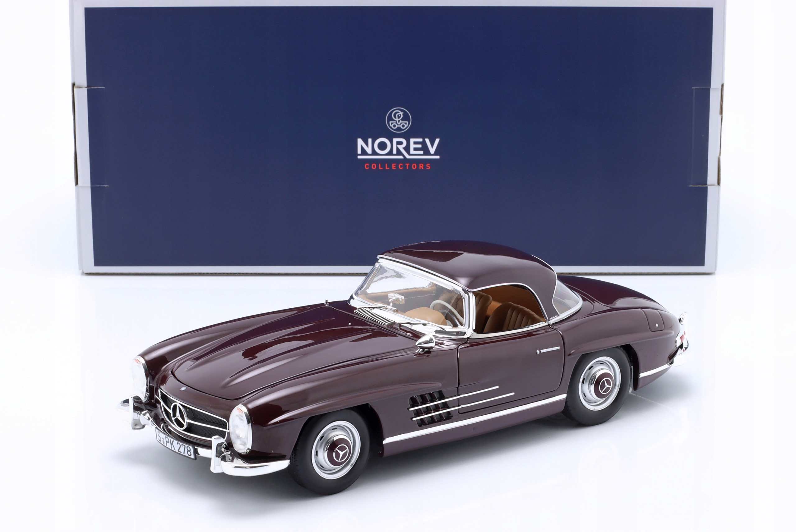 Norev Mercedes-benz 300 Sl Roadster 1957 Dark Red 1:18