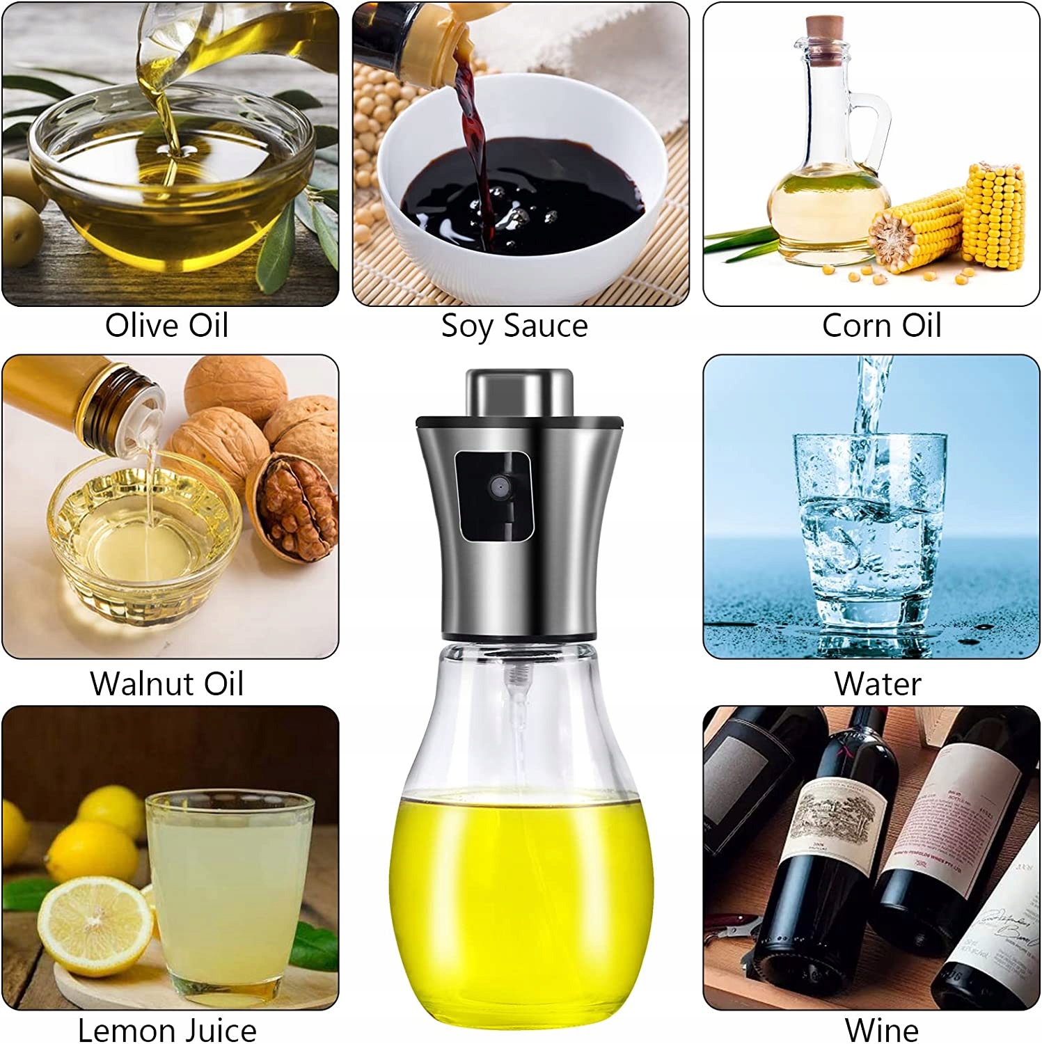 SPRYSKIWACZ DO OLEJU OLIWY OCTU DOZOWNIK W SPRAYU Materiał wykonania szkło