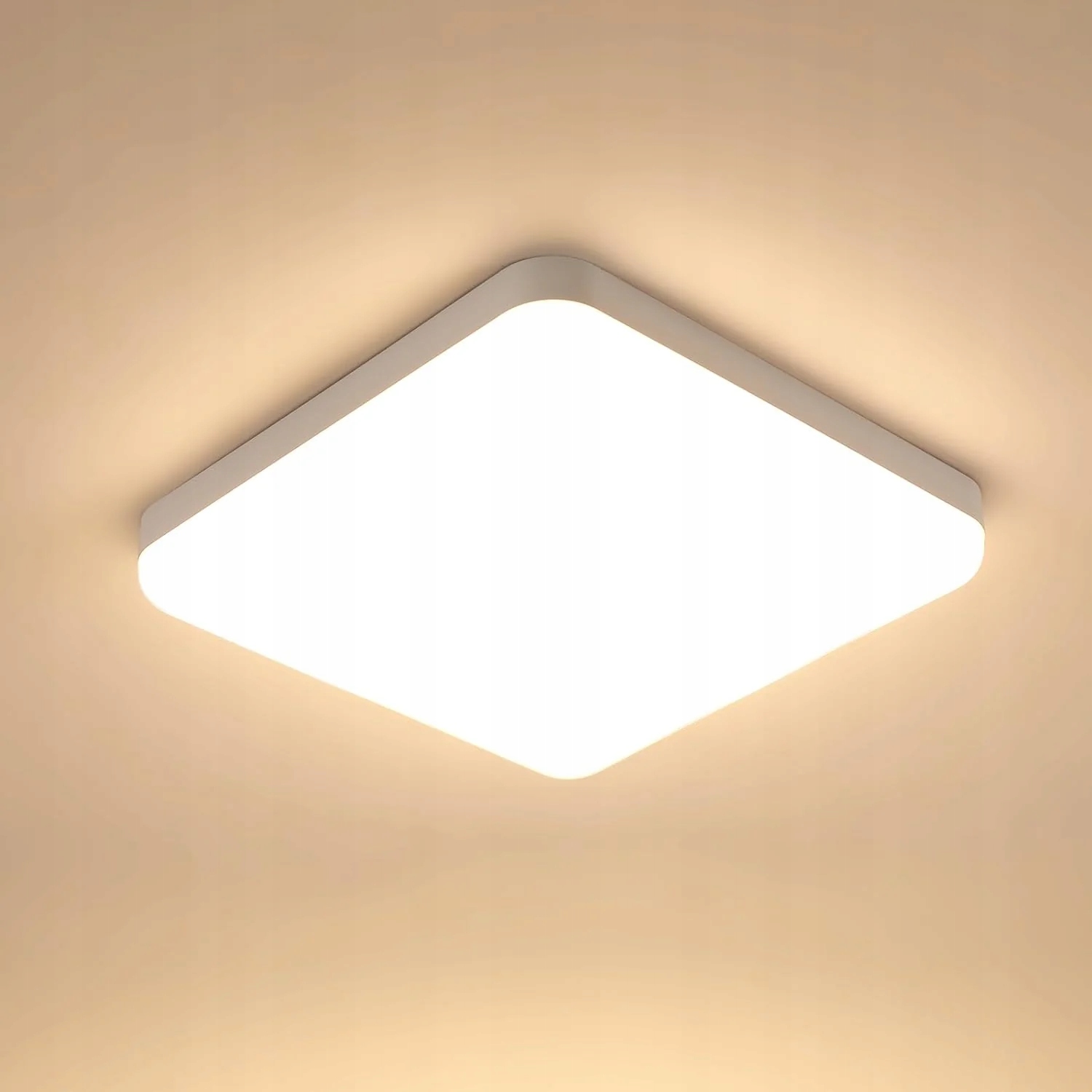 LAMPA SUFITOWA LED LAMPA PLAFON BIAŁY 3000K IP54 NOWOCZESNA DO SYPIALNI