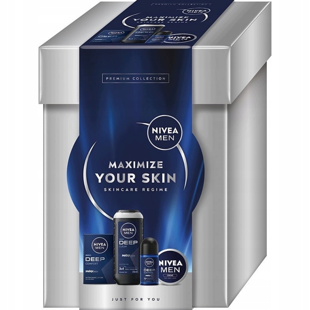 Nivea Men Maximize Your Skin Dárková Sada pro muže, 4 kosmetické přípravky, Vánoce