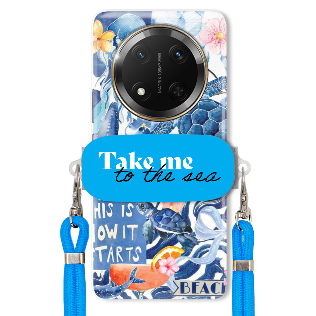 Puzdro pre Honor Magic 7 Lite Premium Vodítko Blue Držiak Take Me To The Sea