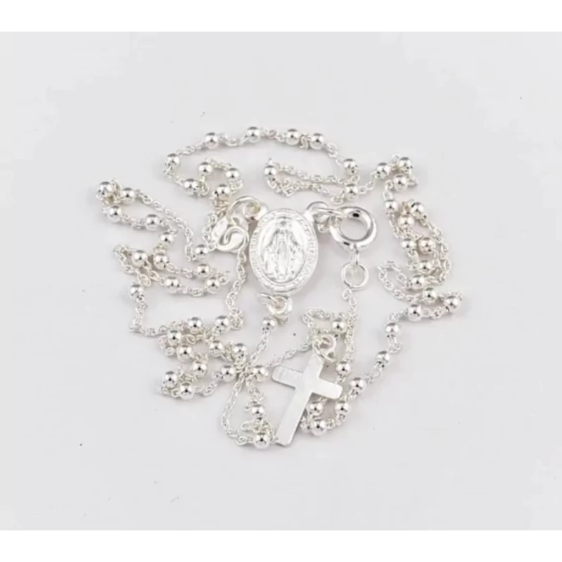 Růženec stříbrný kulička drobná se zápinkou