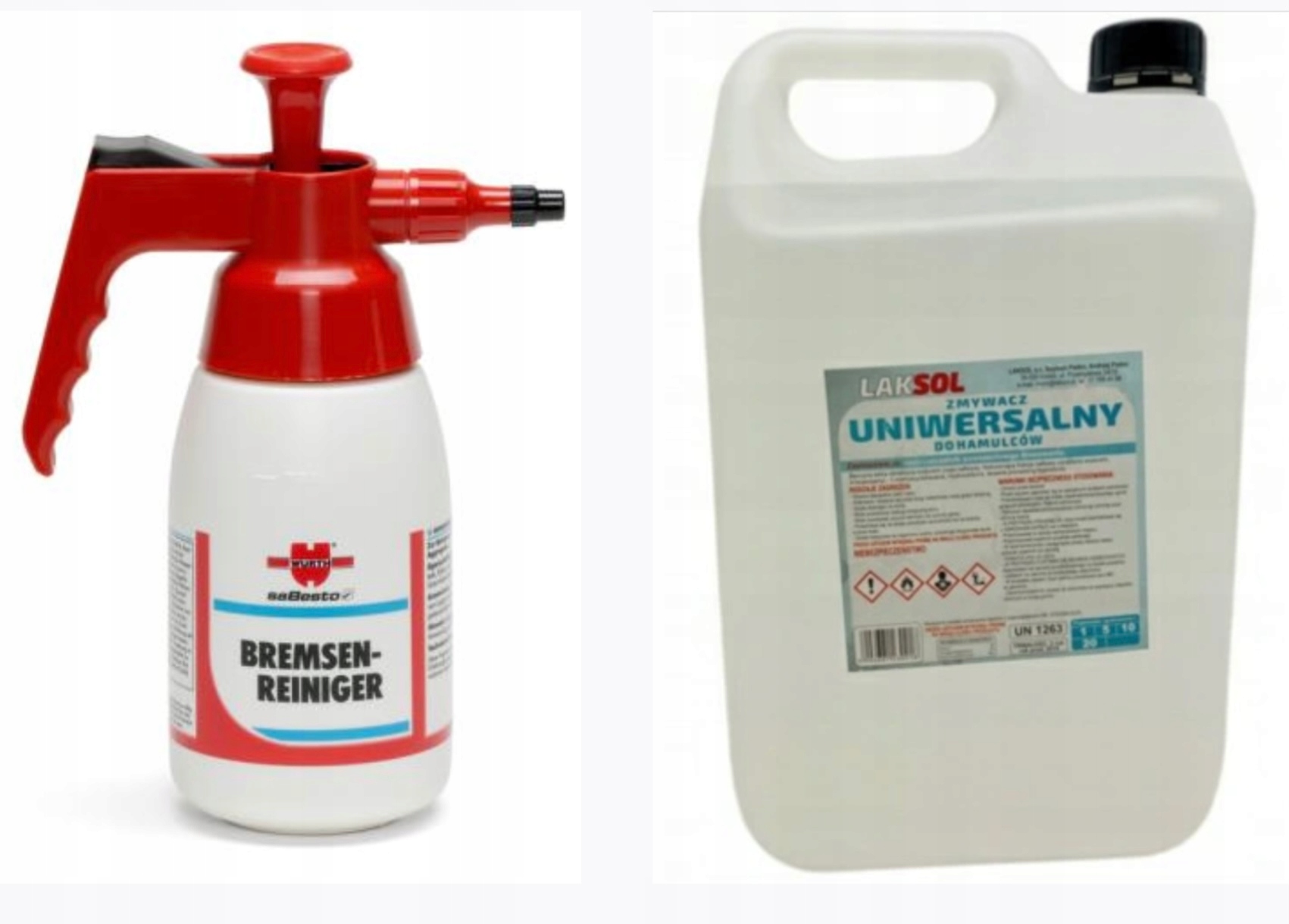 Zmywacz do hamulców Laksol 5L +Pompka Wurth