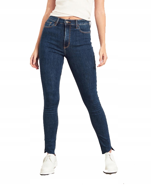 úzké nohavice skinny Hollister vysoký pas W25 L30 Xs 34