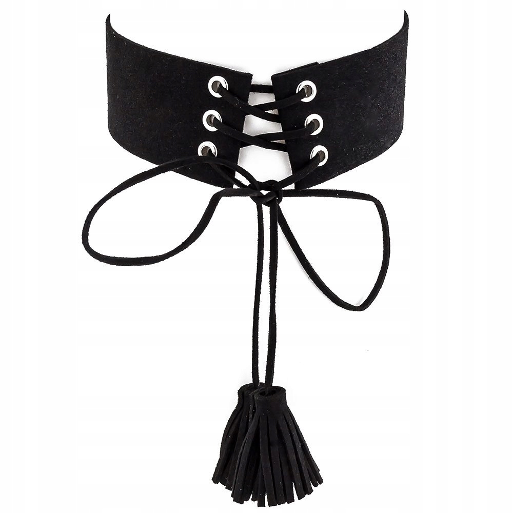 

Choker czarny Sznurowany z chwostami