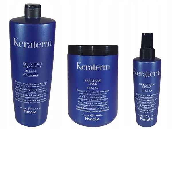 FANOLA KERATERM DUŻY ZESTAW SZAMPON MASKA SPRAY