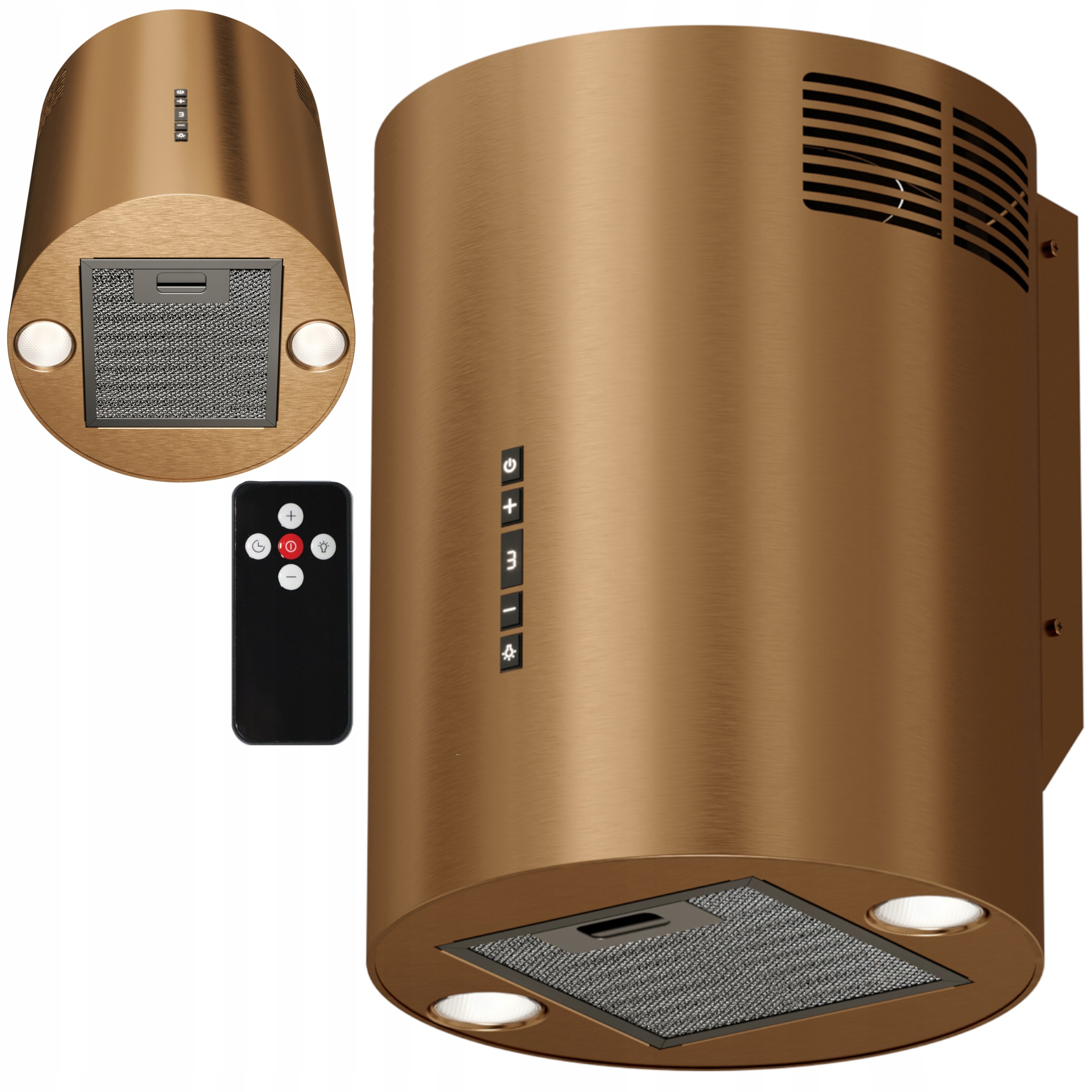 Okap kuchenny do zabudowy Ścienny Tuba 31 cm Maan Elba Mini W431 Miedź Led